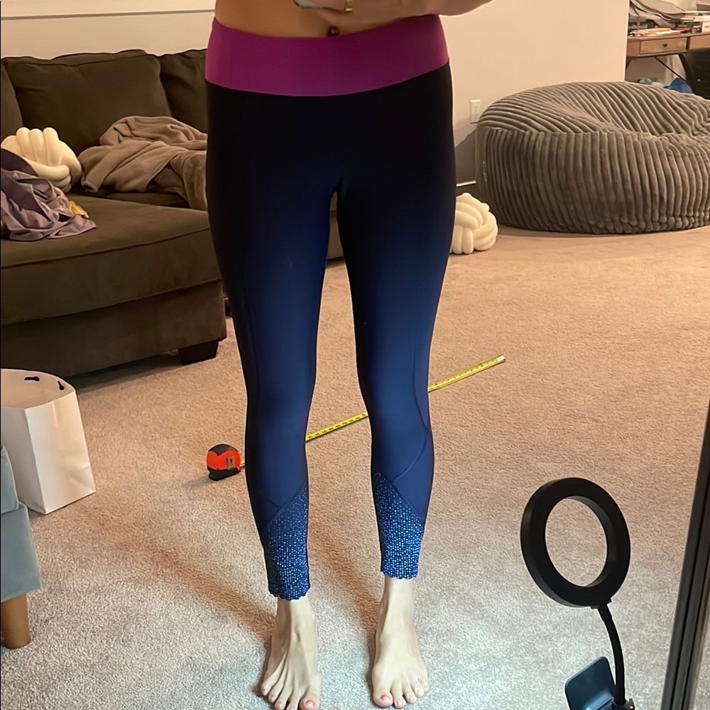 Lululemon Athletica Blue and Pink Leggings Stretchy Athletic Wear